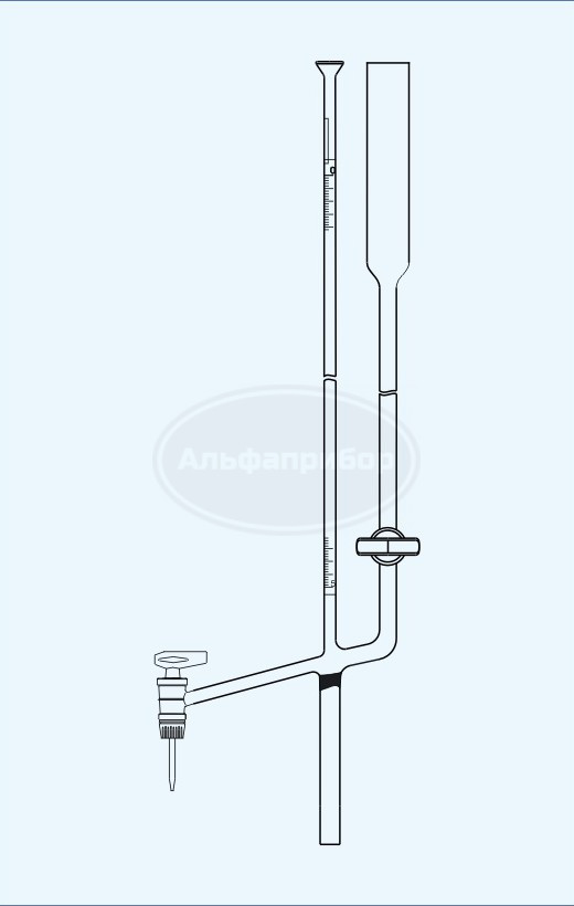 Микробюретка Банга боковой кран, Шелбах, 3мл (0.02), Technosklo