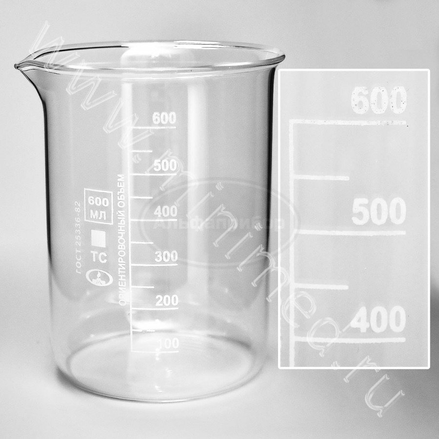 Стакан Н-1-600 ТУ 9464-019-29508133-2015 с делениями, ТС, МиниМед, упаковка 8шт/ кор.48шт