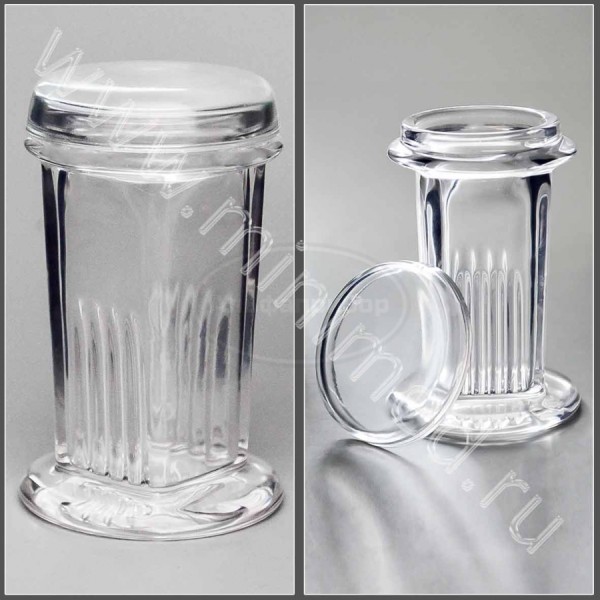 Емкость стеклянная, 32*32*86 мм на 5 стекол вертикально, упаковка 1/20шт