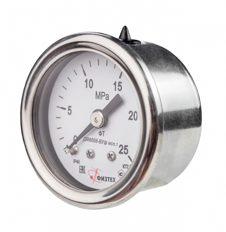 Манометры общетехнические пылевлагозащищенные ДМ8008-ВУф исп 1 ОШ d.40 Без заполнения