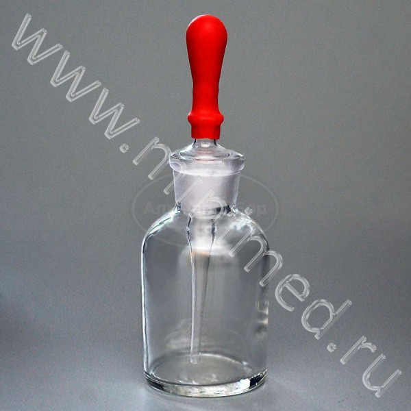 Капельница Страшейна 2-60мл, светлое стекло, с притертой пробкой-пипеткой, МиниМед, упаковка 12/ кор.288шт