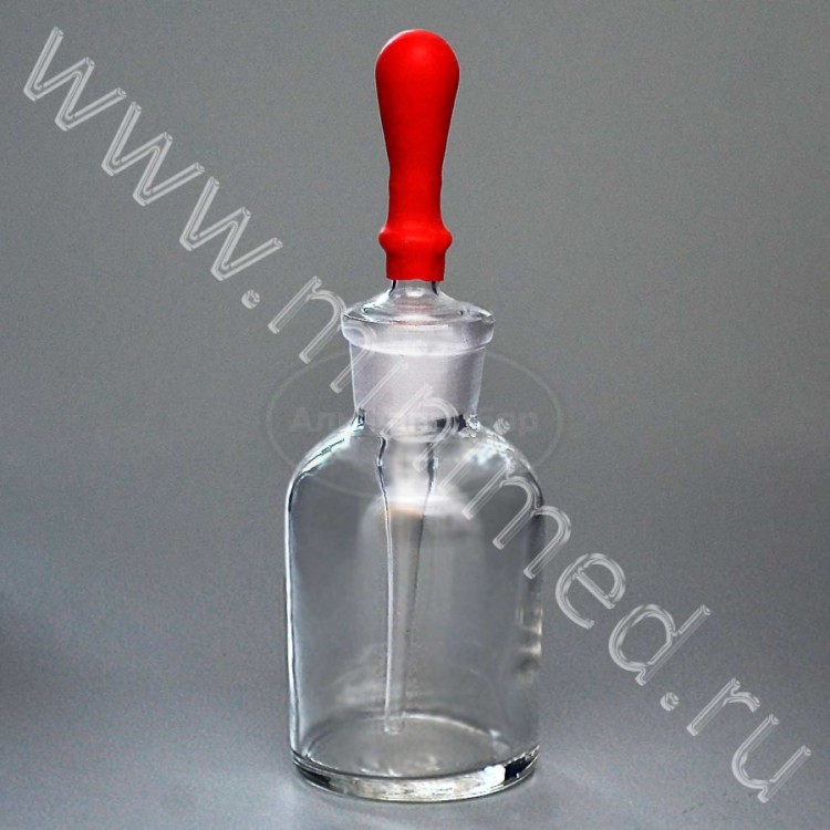 Капельница Страшейна 2-60мл, светлое стекло, с притертой пробкой ...