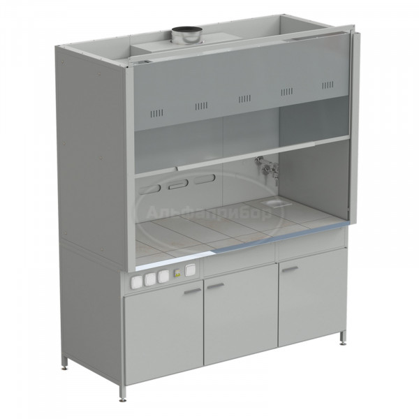 Шкаф вытяжной с подводом воды 1800х900х2145 мм, раб. поверхность - керамика