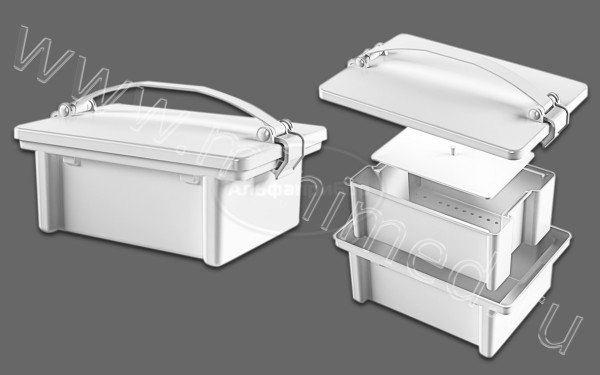 Контейнер полимерный для химической дезинфекции и транспортировки отработанных медицинских материалов и инструментов КДХТ-01 "ЕЛАТ"