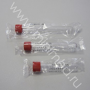 Пробирка лабораторная 10мл, цилиндрическая,16×100 мм, с винтовой крышкой, п/с, стерильная, индивидуальная упаковка , Aptaca