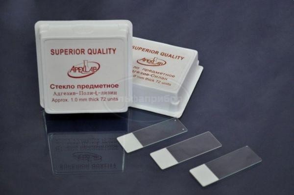 Стекло предметное 75*25*1,1 с адгезивным покрытием (силан) (72 шт.)