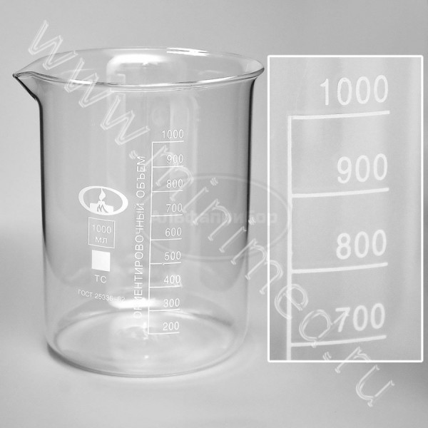 Стакан Н-1-1000 ТУ 9464-019-29508133-2015 с делениями, ТС, МиниМед, упаковка 6шт/ кор.24шт