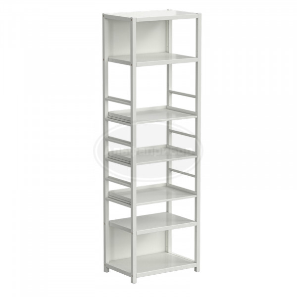 Стеллаж универсальный 6 полок с бортиком 600x400x1945 мм, без опор, белый металл