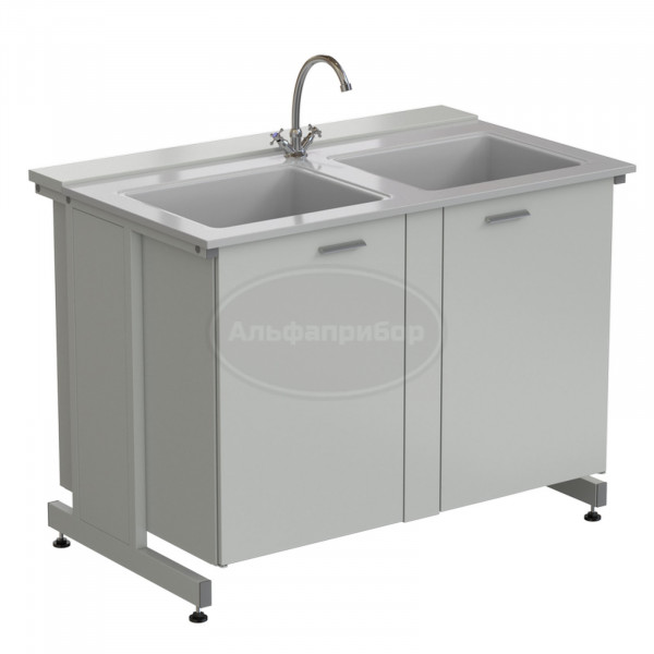 Мойка двойная универсальная 1200х750х900 мм (глубина раковины 280 мм), раб. поверхность - стеклопластик