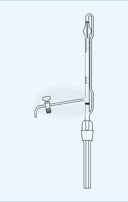 Бюретка автоматическая Пеллета с краном 1 кл. 10мл (0.1) без аксессуаров, Technosklo
