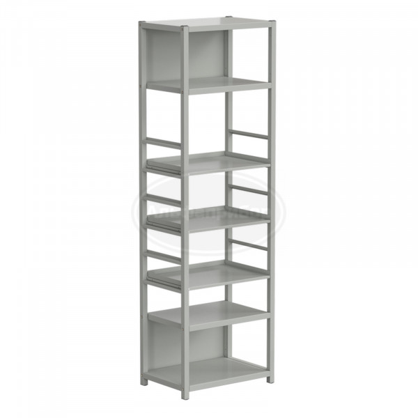 Стеллаж универсальный 6 полок с бортиком 600x400x1945 мм, без опор, серый металл