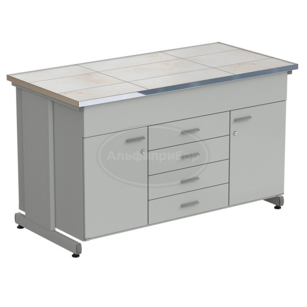 Тумба комбинированная 2 двери + 5 ящиков 1515х750х900 мм, керамика