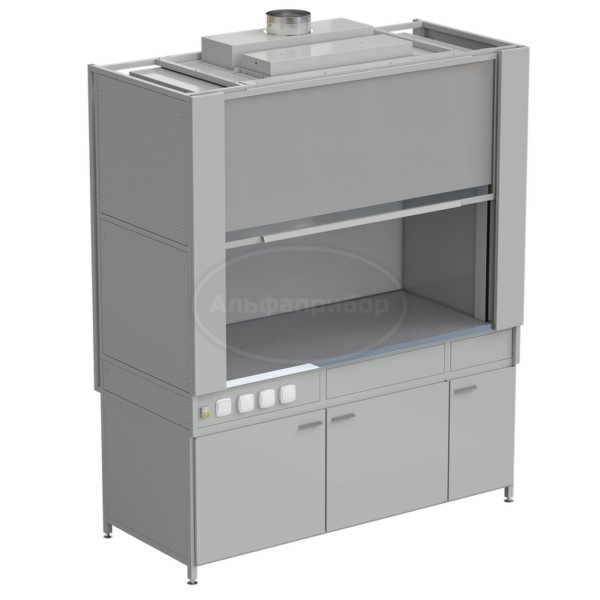 Шкаф вытяжной с коконом из стеклопластика без воды с электрикой 1800х820х2240 мм, раб. поверхность - монолитный керамогранит