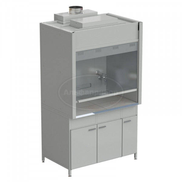 Шкаф вытяжной с подводом воды и ВЗБ светильником 1200х900х2145 мм, раб. поверхность - керамика