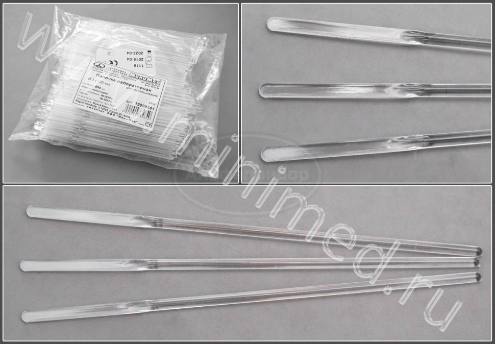 Палочка лабораторная для перемешивания, п/с, диам.3*120 мм, упаковка 500шт/кор.5000шт, Aptaca