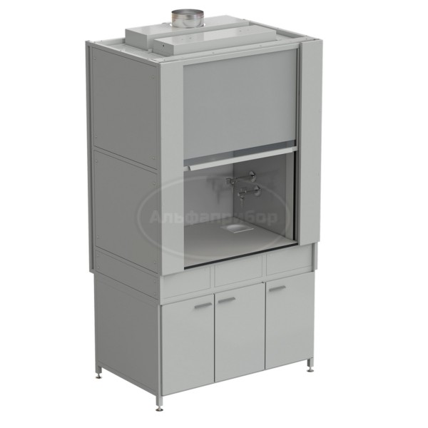 Шкаф вытяжной с коконом из стеклопластика с водой с ВЗБ светильником 1200х820х2240 мм, раб. поверхность - Labgrade