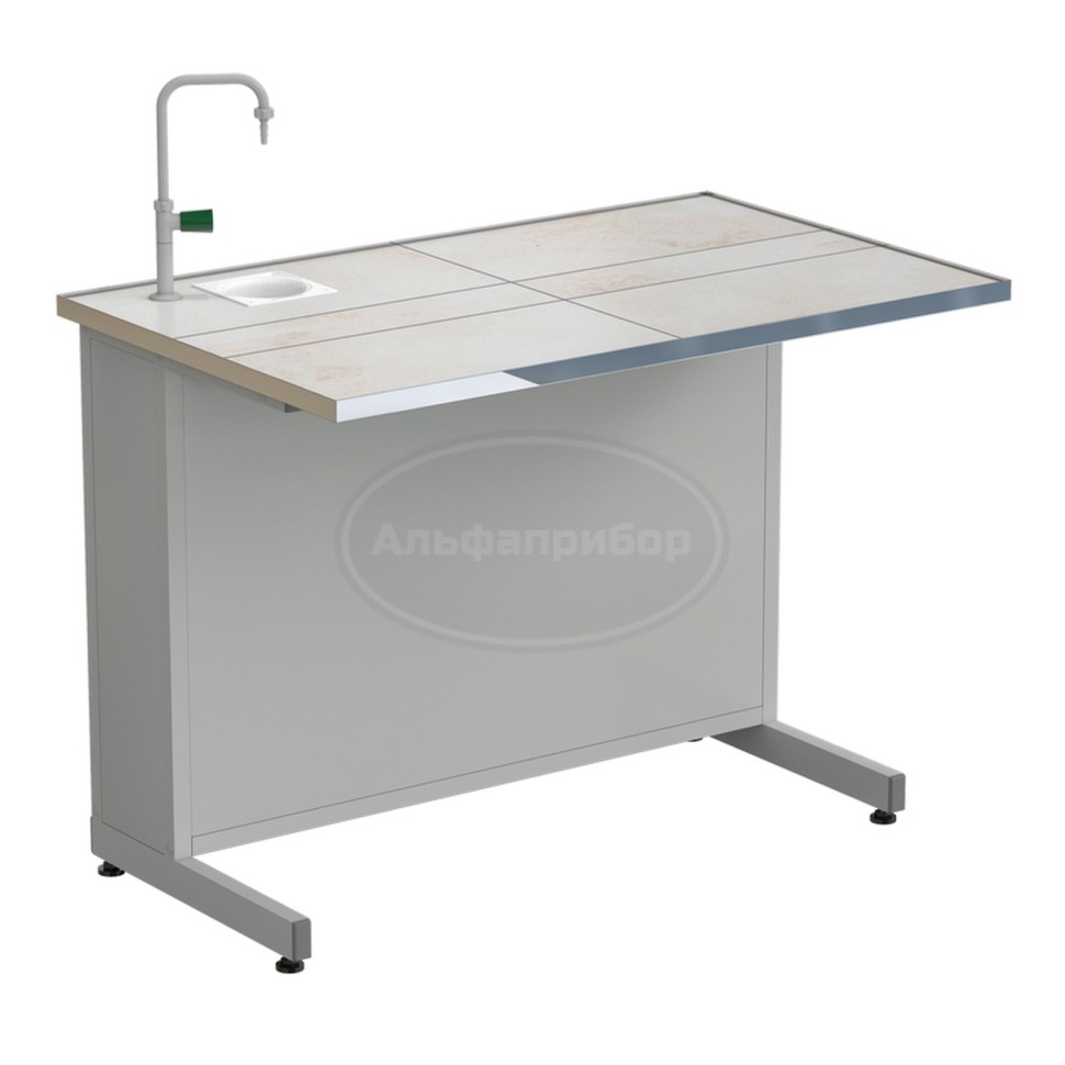 Стол демонстрационный с подводом воды 1212х750х900 мм, раб. поверхность - керамика