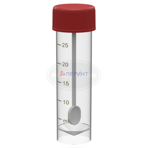 Контейнер для анализов 25 мл с ложкой в сборе