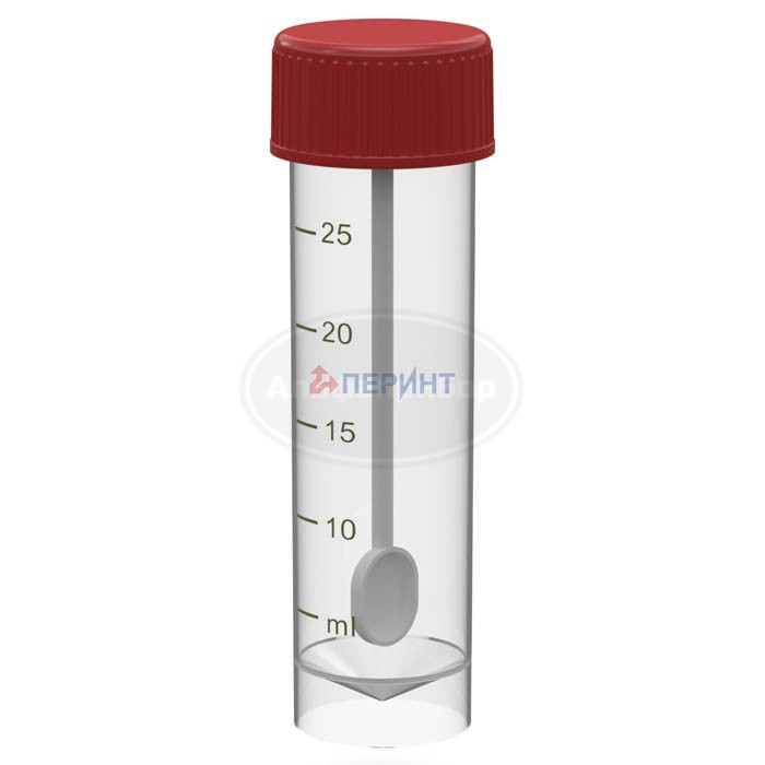 Контейнер для анализов 25 мл с ложкой в сборе