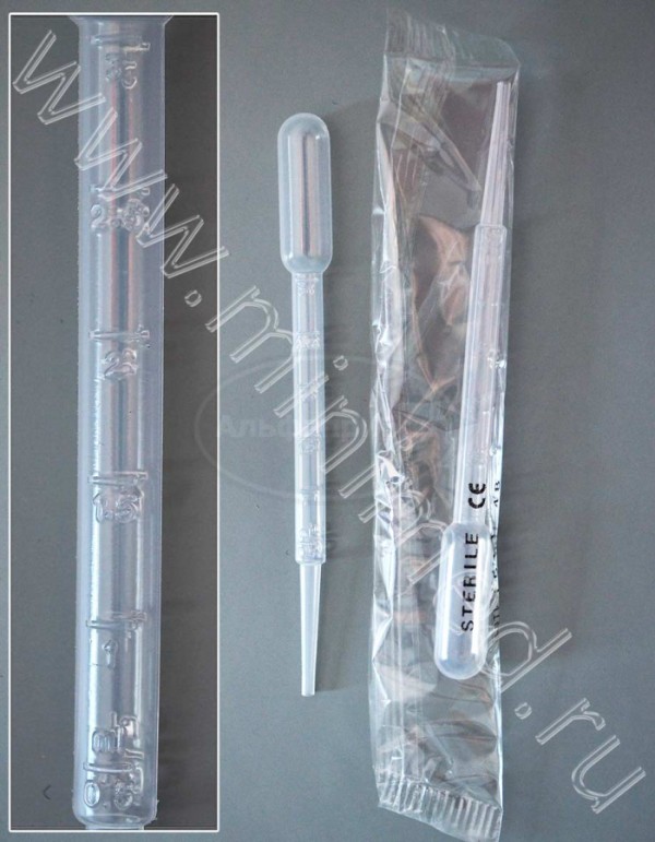 Пипетка для дозирования биологических жидкостей (Пастера) 3мл стерильная, 150 мм, п/эт, индивидуальная упаковка /упаковка 1500шт, Aptaca