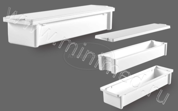 Емкость-контейнер полимерный для дезинфекции и предстерилизационной обработки медицинских изделий ЕДПО-10Д-01 длинномерный с подставкой для эндоскопов