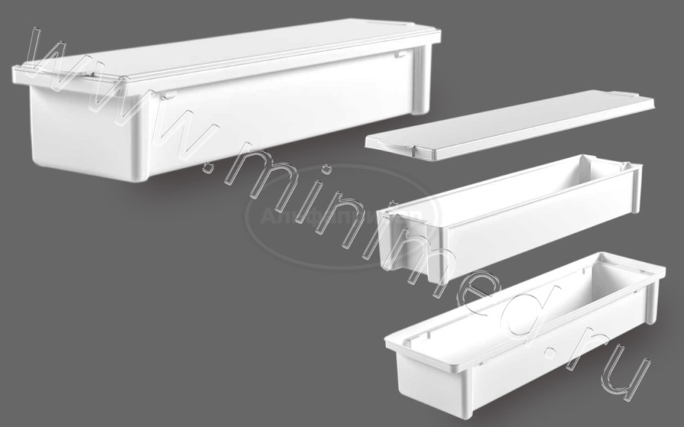 Емкость-контейнер полимерный для дезинфекции и предстерилизационной обработки медицинских изделий ЕДПО-10Д-01 длинномерный с подставкой для эндоскопов