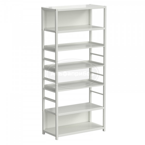 Стеллаж универсальный 6 полок с бортиком 900x400x1945 мм, без опор, белый металл
