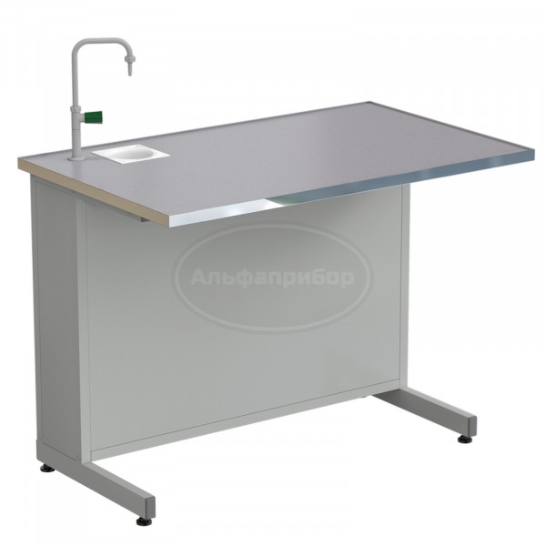 Стол демонстрационный с подводом воды 1212х750х900 мм, раб. поверхность - монолитный керамогранит