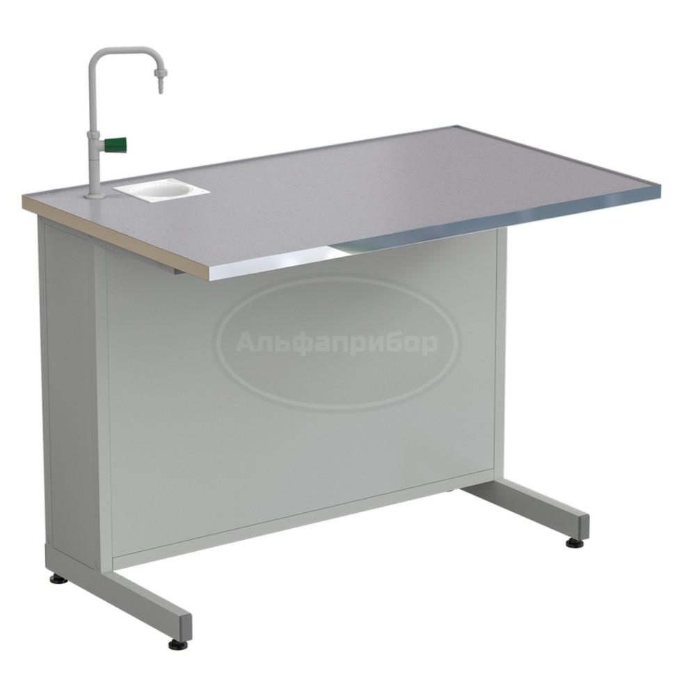 Стол демонстрационный с подводом воды 1212х750х900 мм, раб. поверхность - монолитный керамогранит