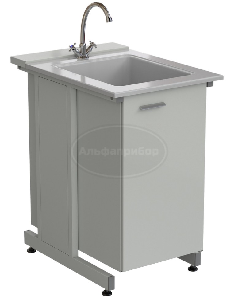 Мойка одинарная 550х790х900 мм (глубина раковины 280 мм, кран), раб. поверхность - стеклопластик