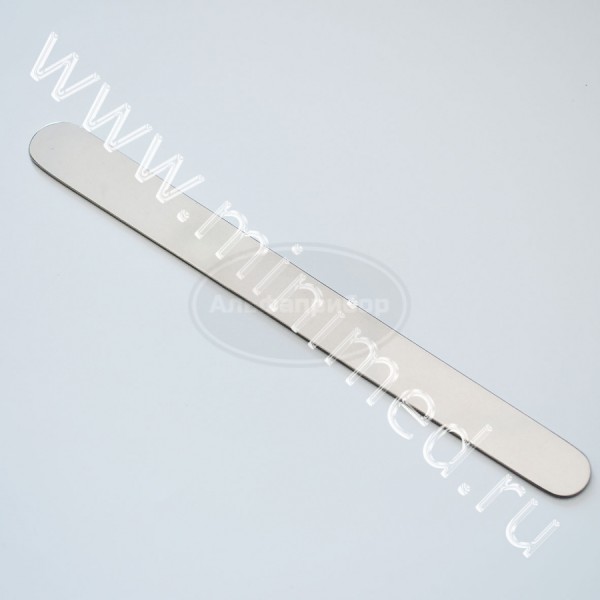 Шпатель двусторонний для оттеснения языка при осмотре глотки прямой длиной 180мм