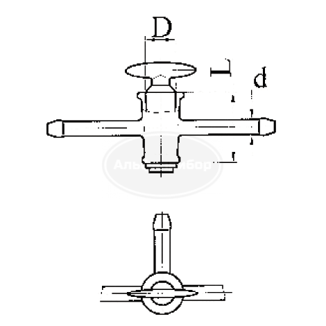 Кран 3-х ходовой, эскиз 4-15