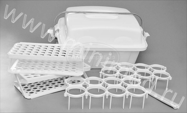 Укладка-контейнер полимерный для доставки проб биологического материала в пробирках и флаконах УКП-01 "КРОНТ" в исполнении УКП-100-01