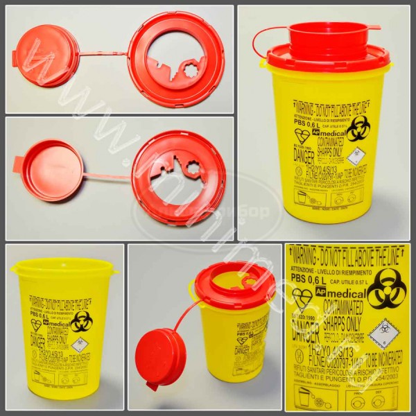 Контейнер специализированный для утилизации отходов 0,6 л, ПП, Aptaca