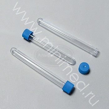 Пробирка лабораторная 20мл, цилиндрическая,16×150 мм, с винтовой крышкой, п/с, н/стерильная, упаковка 500шт, Aptaca