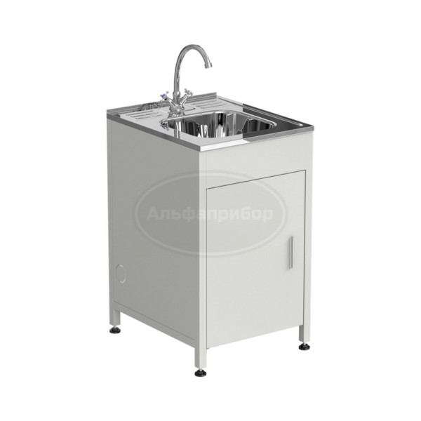 Стол-мойка одинарная 500х600х850 мм, материал раковины - нержавеющая сталь