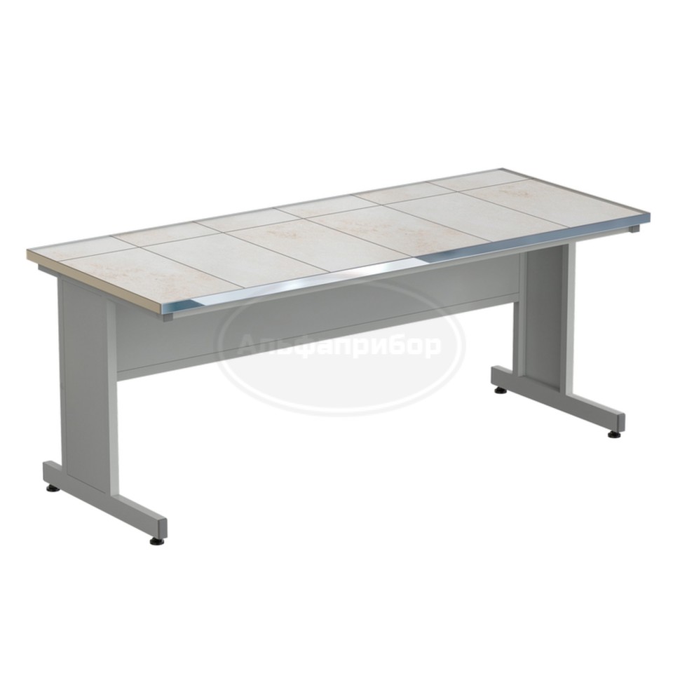 Стол пристенный 1820х750х750 мм, регулируемые опоры, раб. поверхность - керамика