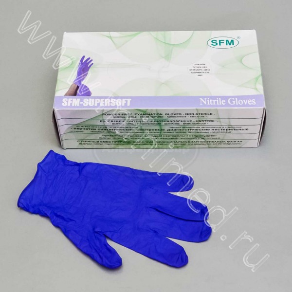 Перчатки-S нитриловые нестерильные, неопудренные, текстурированные, SFM, Германия, упаковка 100 пар