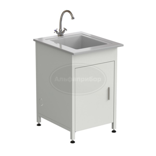 Стол-мойка одинарная 550х650х850 мм, материал раковины - стеклопластик