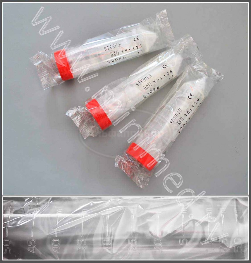 Пробирка лабораторная 50мл, 30*115, центрифужная, с навинчивающейся крышкой, с делениями стерильная, п/п, индивидуальная упаковка /600шт, Aptaca