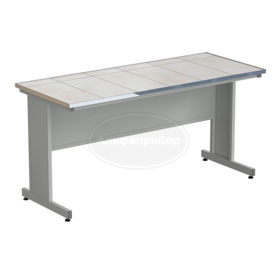 Стол пристенный 1820х750х900 мм, регулируемые опоры, раб. поверхность - керамика