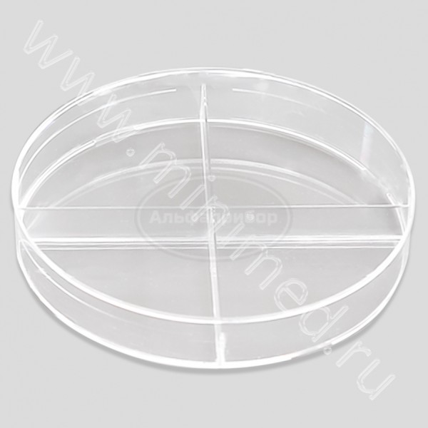 Чашка по типу чашек Петри 4х-секционная, Ø 90 мм, п/с, стерильная, упаковка 20/500шт, Aptaca