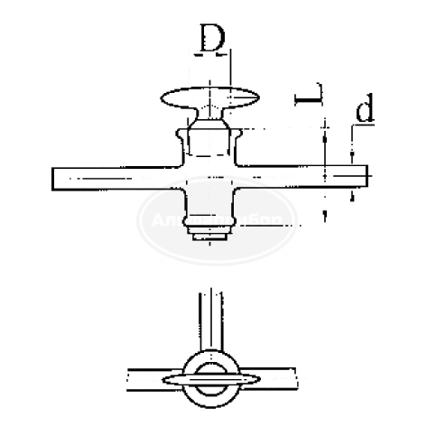 Кран 3-х ходовой, эскиз 4-30