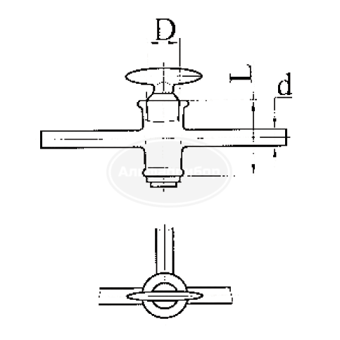 Кран 3-х ходовой, эскиз 4-30