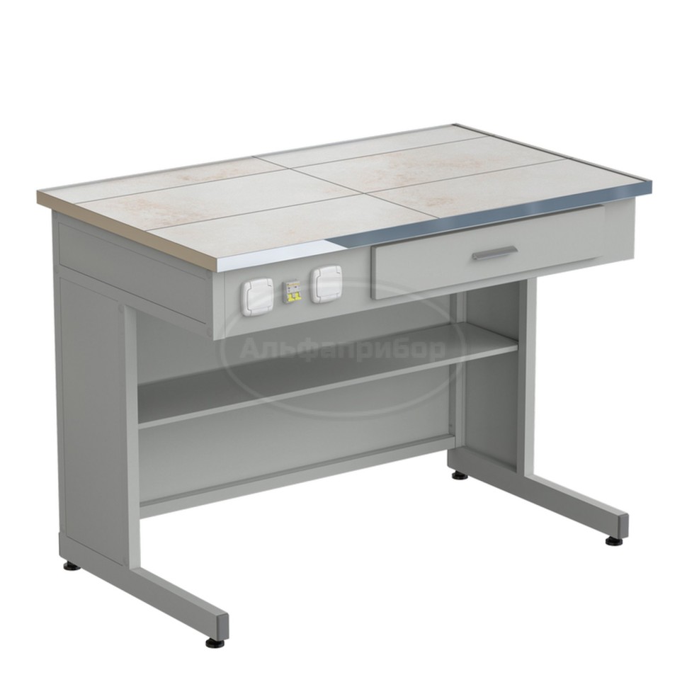 Стол демонстрационный с электрикой 1212х750х900 мм, раб. поверхность - керамика