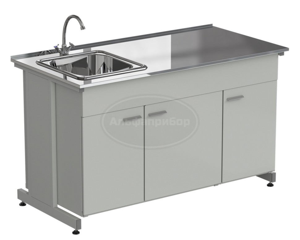 Мойка одинарная 1500х750х900 мм, одна чаша НС слева, смеситель, раб. поверхность - нержавеющая сталь