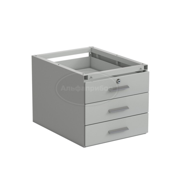 Тумба подвесная 3 ящика 400х530х380 мм (верхний ящик с замком), сталь