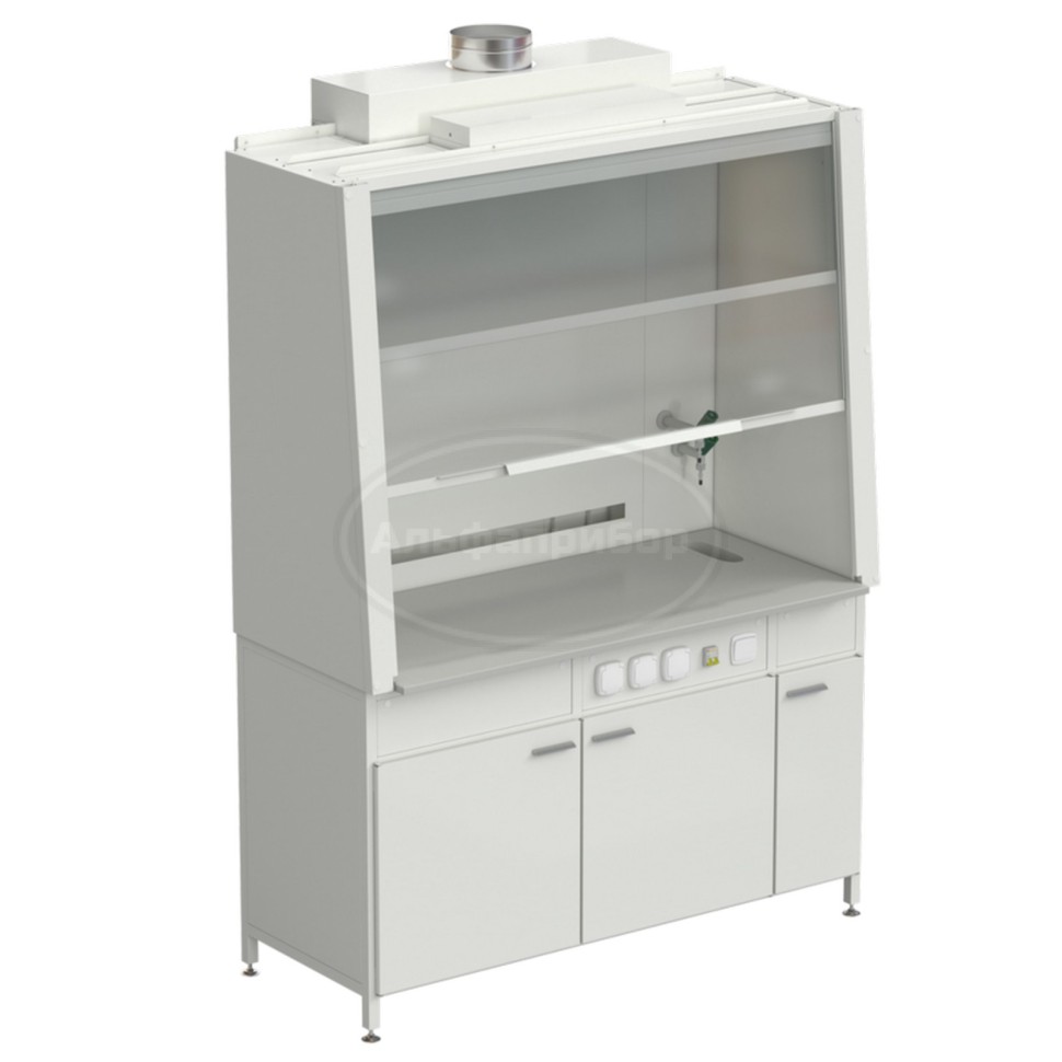 Шкаф вытяжной с подводом воды и электрикой 1520х750х2160 мм, раб. поверхность - Durcon