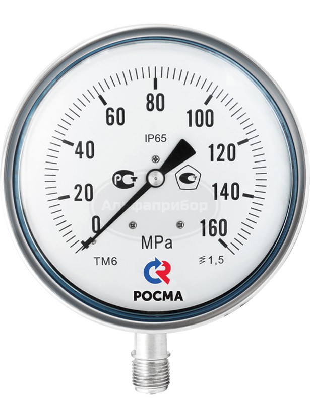 Манометр промышленный коррозионностойкий виброустойчивый до 160 МПа ТМ-621