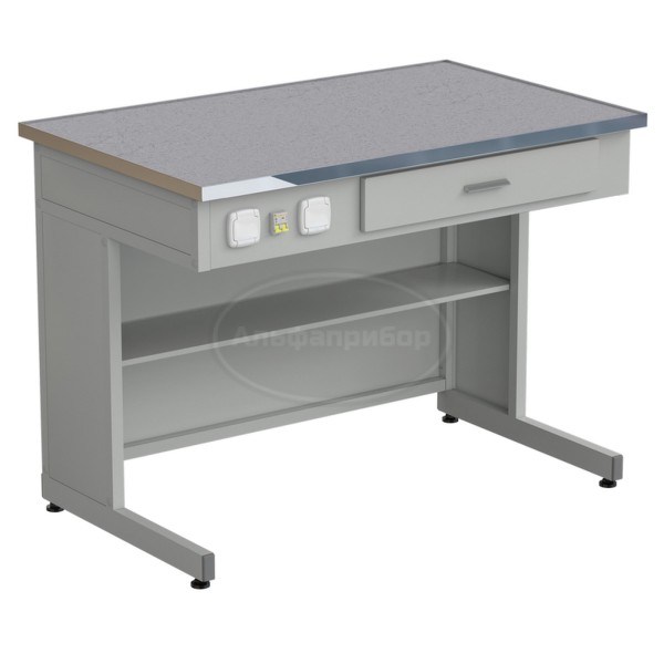 Стол демонстрационный с электрикой 1212х750х900 мм, раб. поверхность - монолитный керамогранит